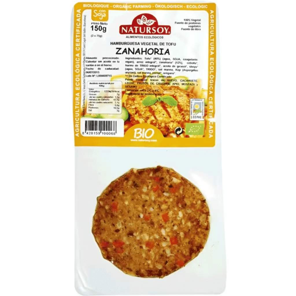 Hambúrguer com Cenoura 2 Unidades embalagem 75 g - NATURSOY