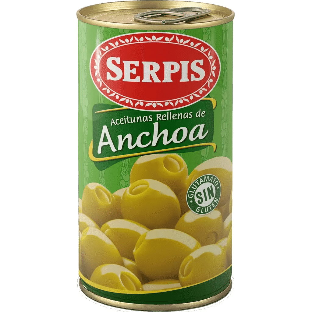 Azeitonas Recheadas com Anchova lata 350 g - EL SERPIS