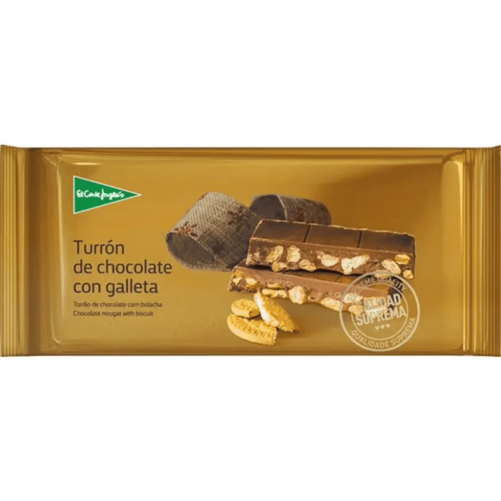 Torrão de Chocolate com Bolacha embalagem 250 g - EL CORTE INGLÉS