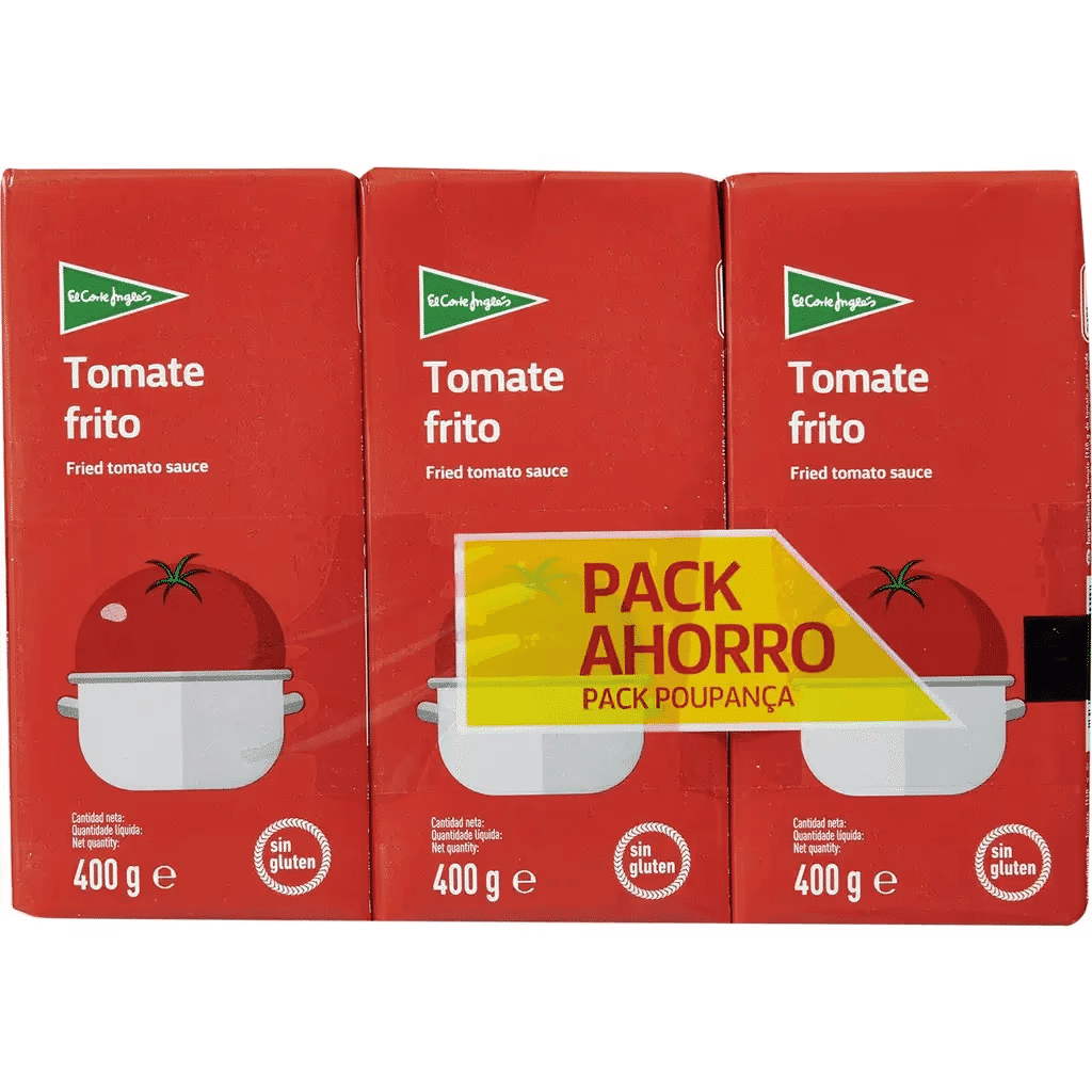 Tomate Frito Pack 3 embalagem 400 g - EL CORTE INGLÉS
