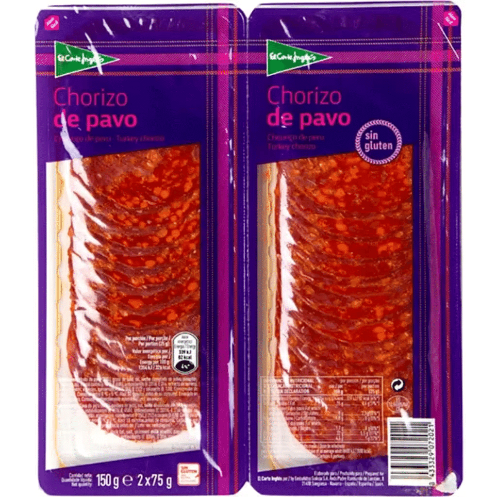 Chouriço de Peru sem Glúten Pack 2 embalagem 150 g - EL CORTE INGLÉS