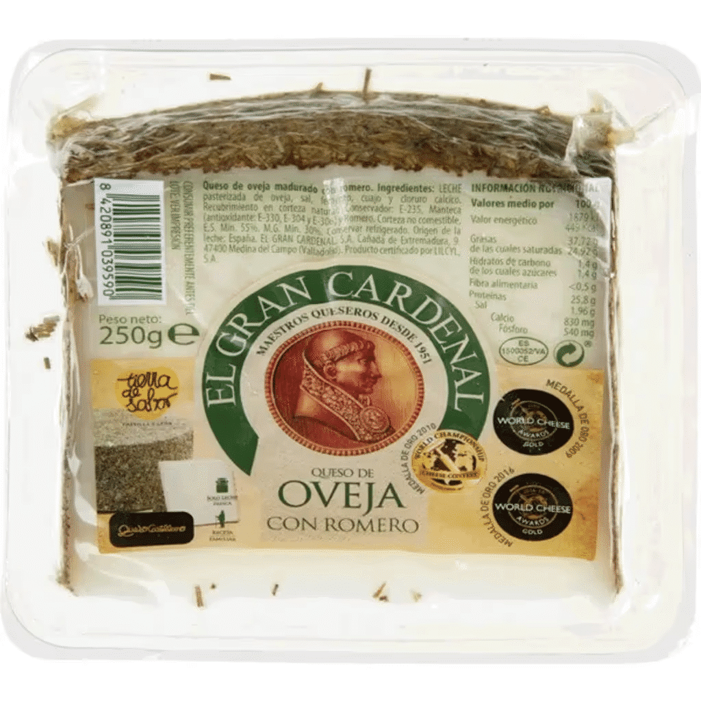 Queijo de Ovelha com Alecrim Cunha unidade 250 g - EL GRAN CARDENAL