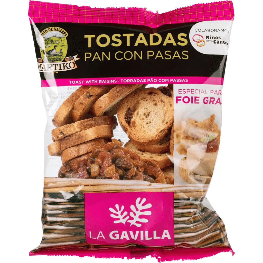 Tostas com Passas Especial para Foie Gras embalagem 100 g - LA GAVILLA