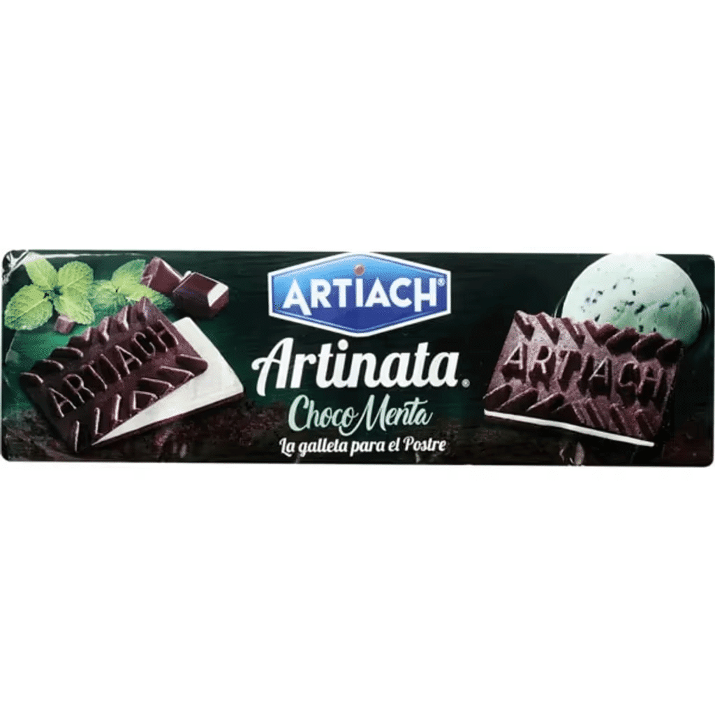 Bolachas Wafer de Chocolate Recheadas com Menta embalagem 210 g - ARTIACH ARTINATA