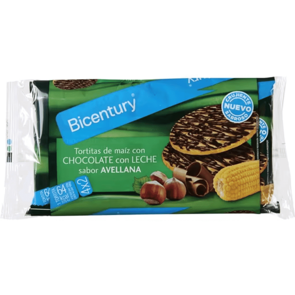 Tortitas de Chocolate de Leite sabor a Avelã embalagem 108 g - BICENTURY NACKIS