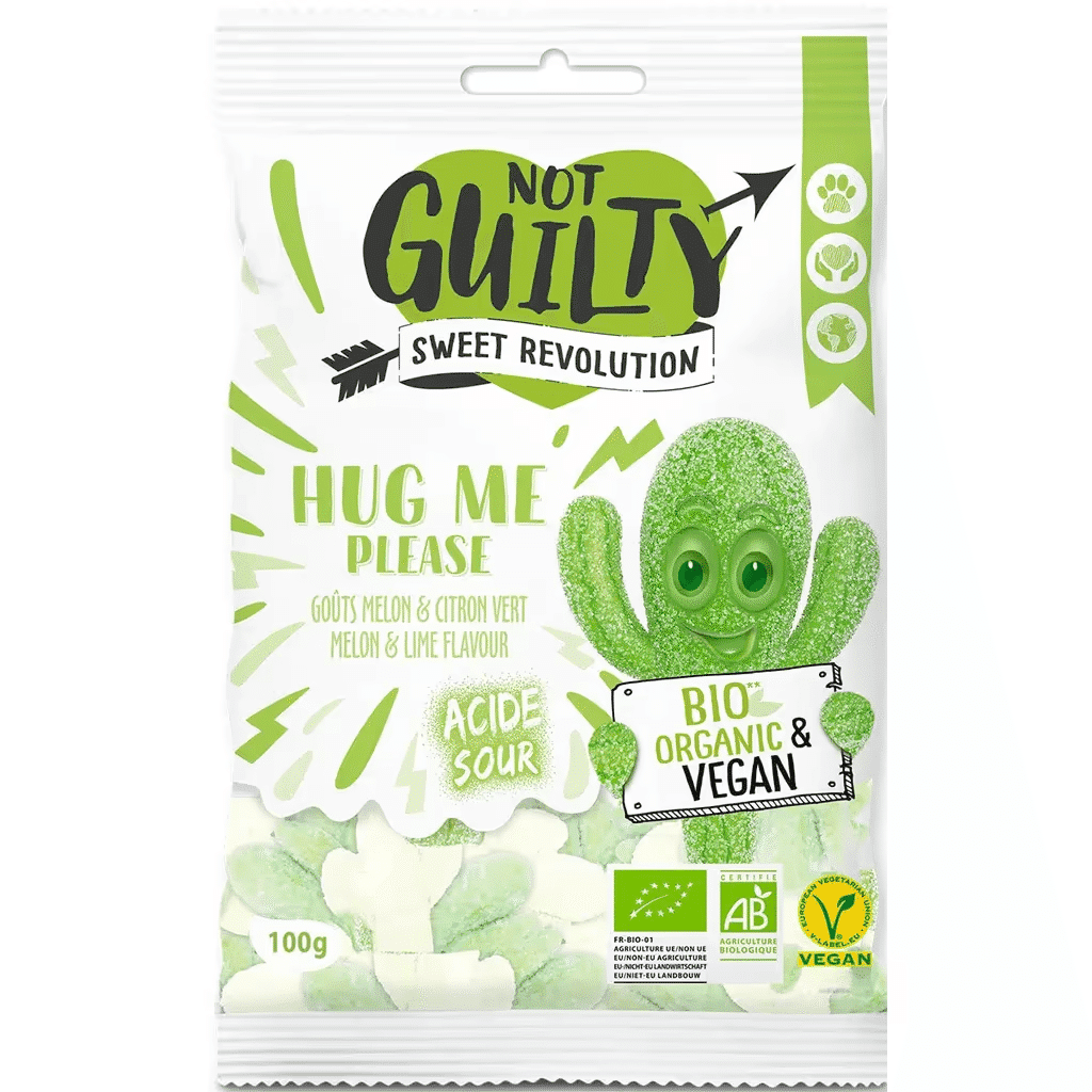 Gomas Catos Ácidas Vegan sem Glúten Biológicas embalagem 100 g - NOT GUILTY