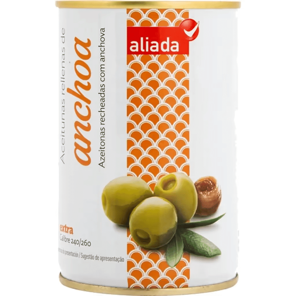Azeitonas Recheadas com Anchova lata 130 g - ALIADA