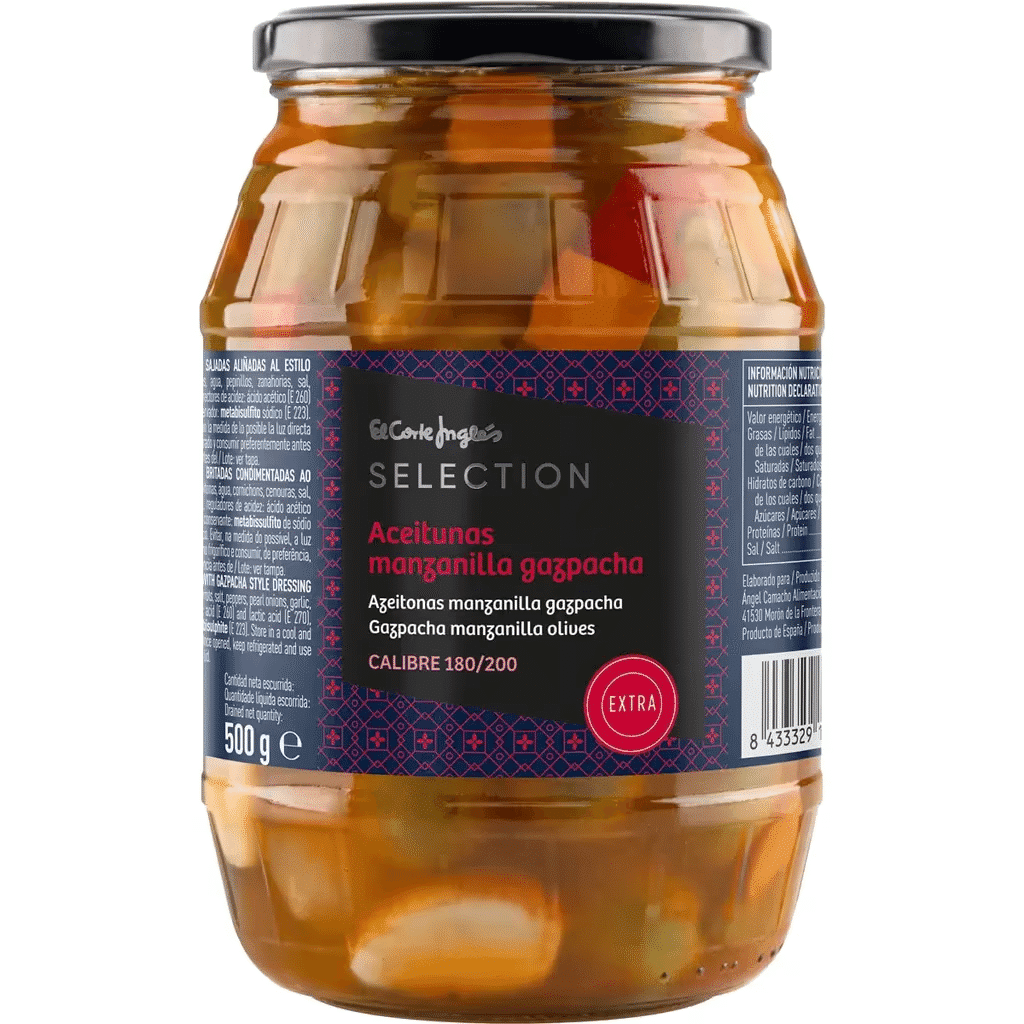 Azeitonas Manzanilla Gazpacha 180 / 200 frasco 500 g - EL CORTE INGLÉS SELECTION