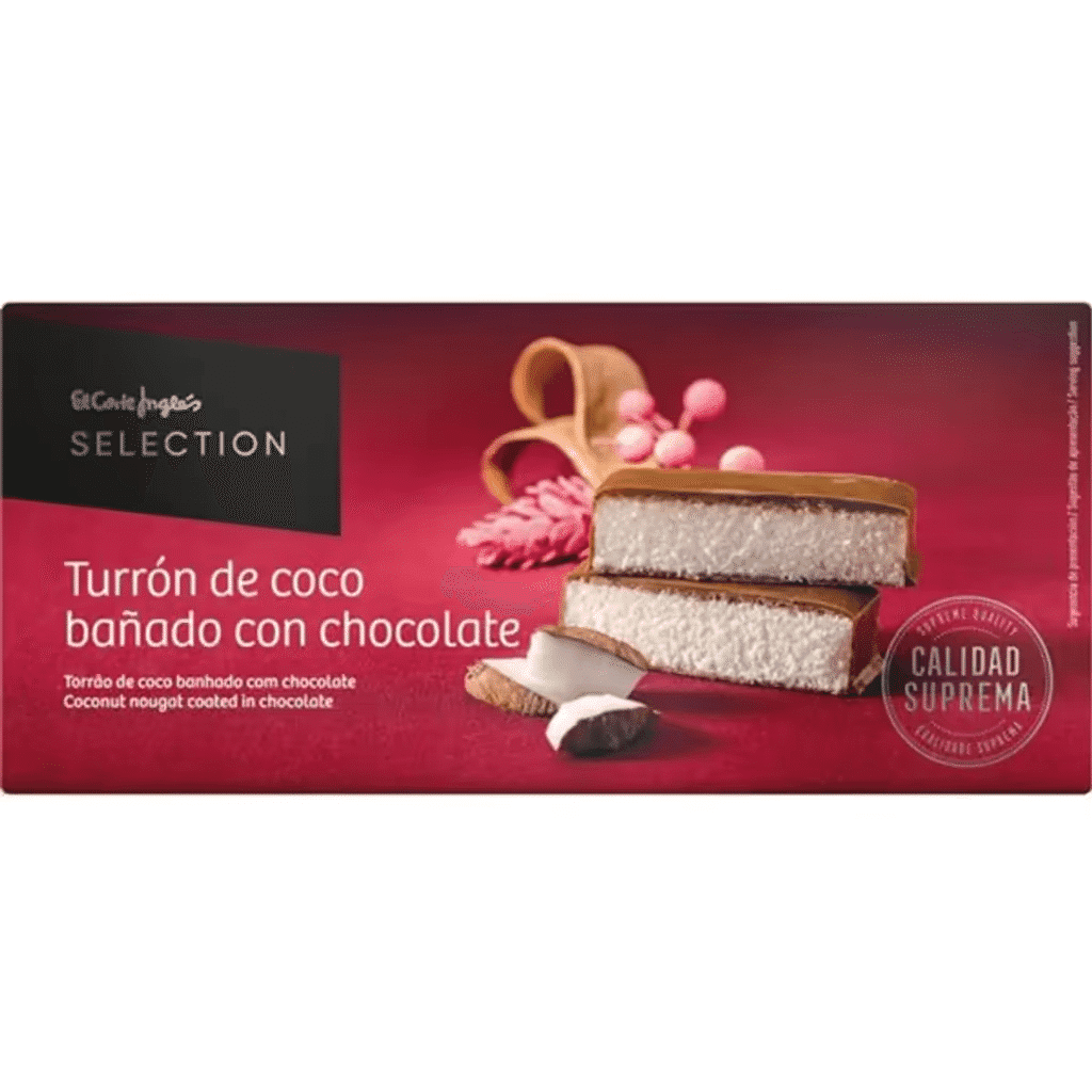 Torrão de Coco Banhado com Chocolate embalagem 300 g - EL CORTE INGLÉS