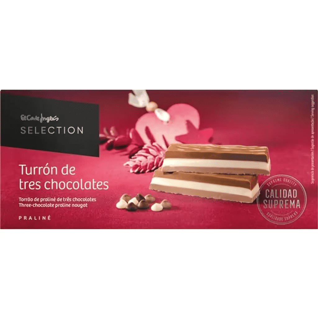 Torrão de Praliné de Três Chocolates embalagem 300 g - EL CORTE INGLÉS