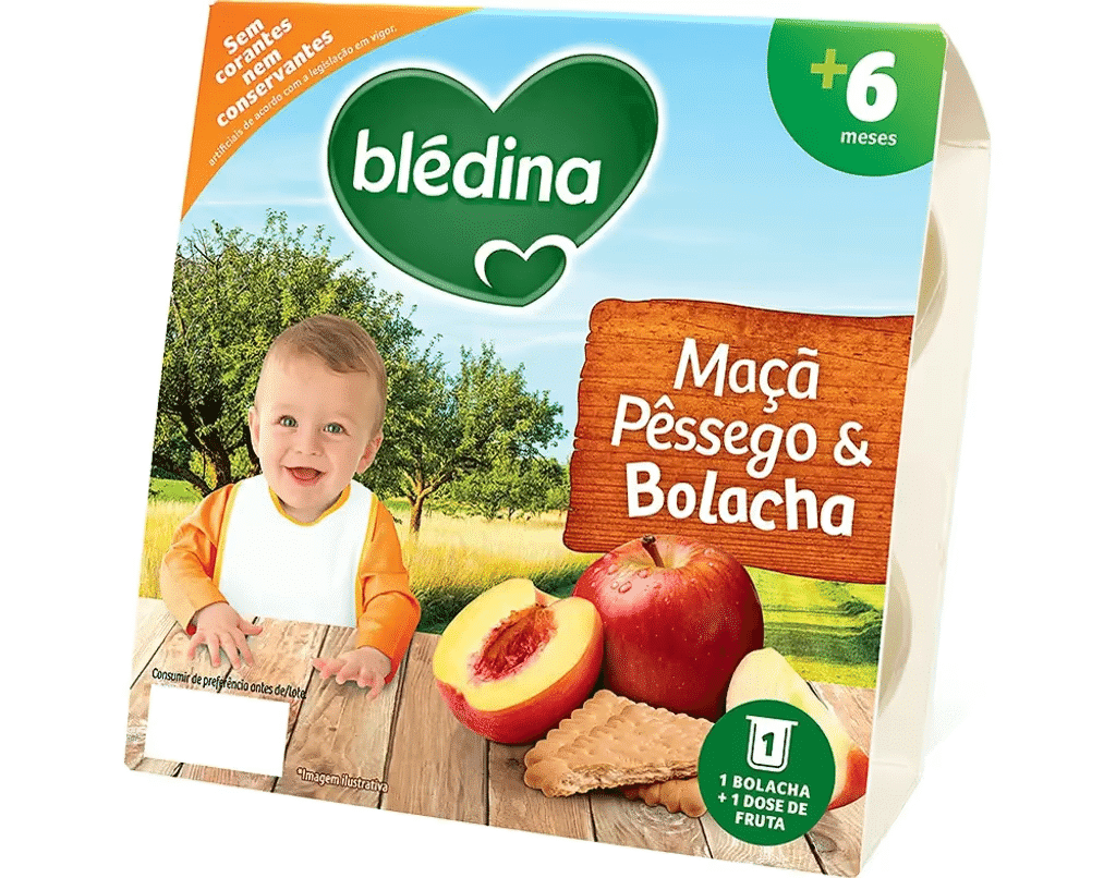 Sobremesa Maçã, Pêssego e Bolacha - BLÉDINA
