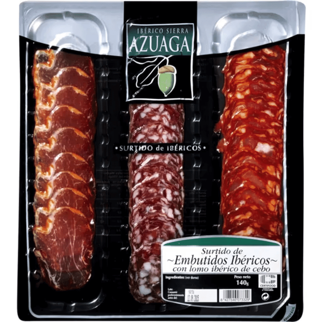 Sortido Ibérico com Presunto, Chouriço e Salsichão embalagem 140 g - AZUAGA