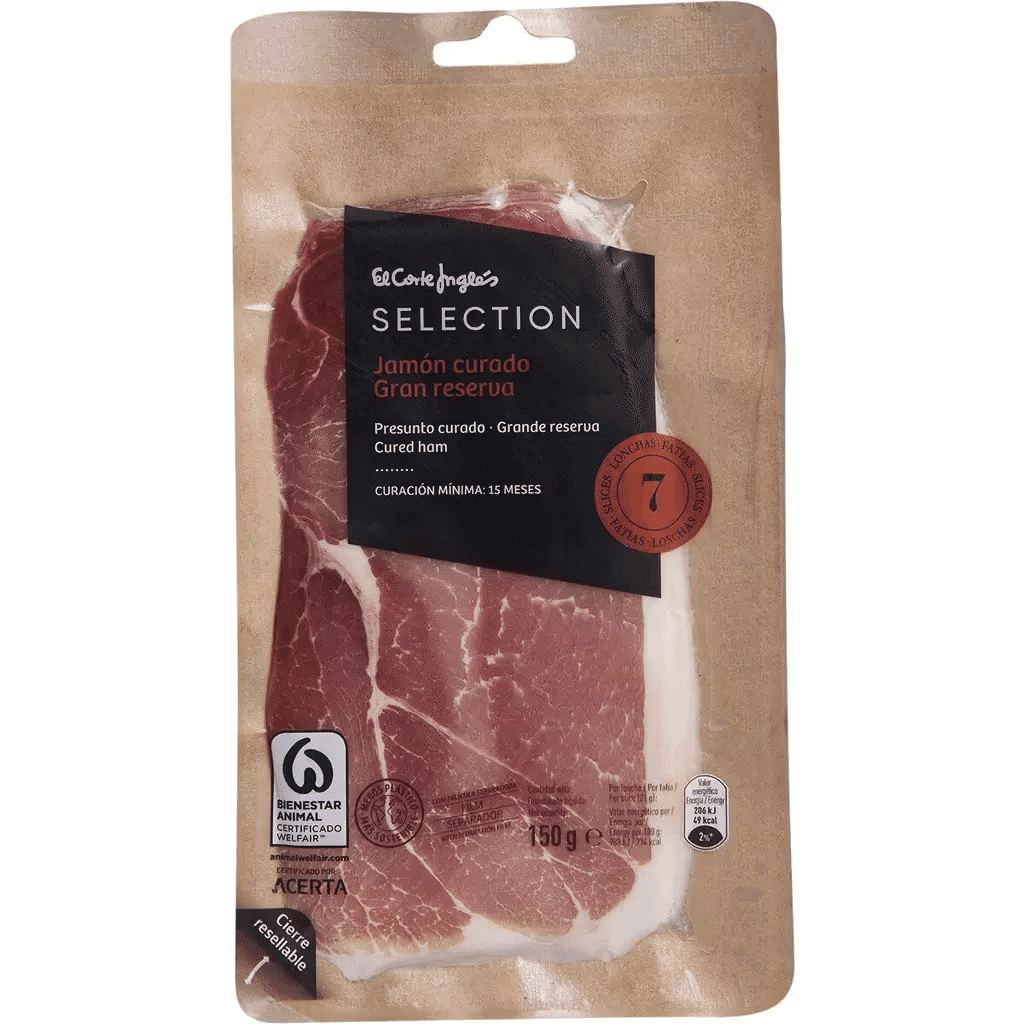 Presunto Curado Grande Reserva embalagem 150 g - EL CORTE INGLÉS SELECTION