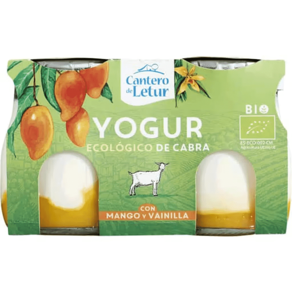 Iogurte de Cabra de Baunilha com Manga Biológico Pack 2 frasco 125 g - CANTERO DE LETUR