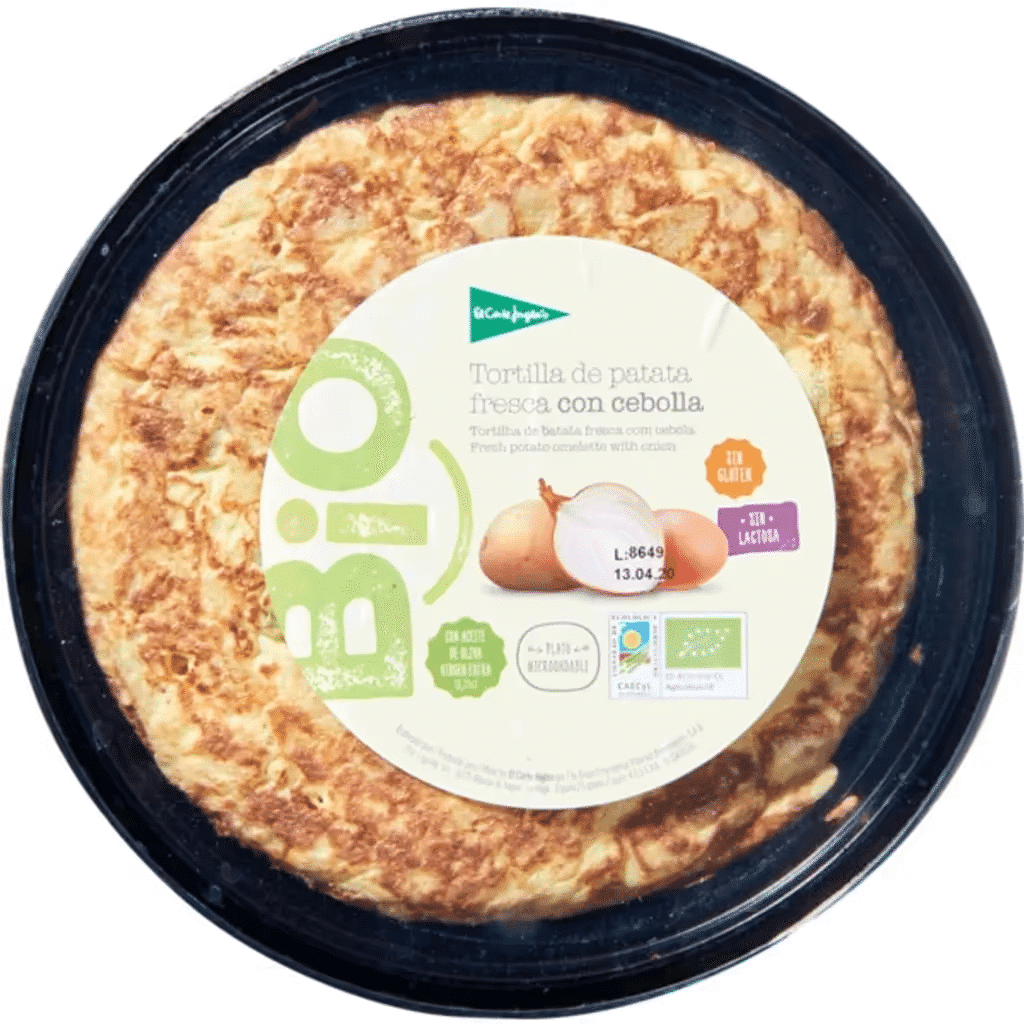 Tortilha de Batata Fresca com Cebola sem Glúten e sem Lactose Biológica embalagem 500 g - EL CORTE INGLÉS BIO
