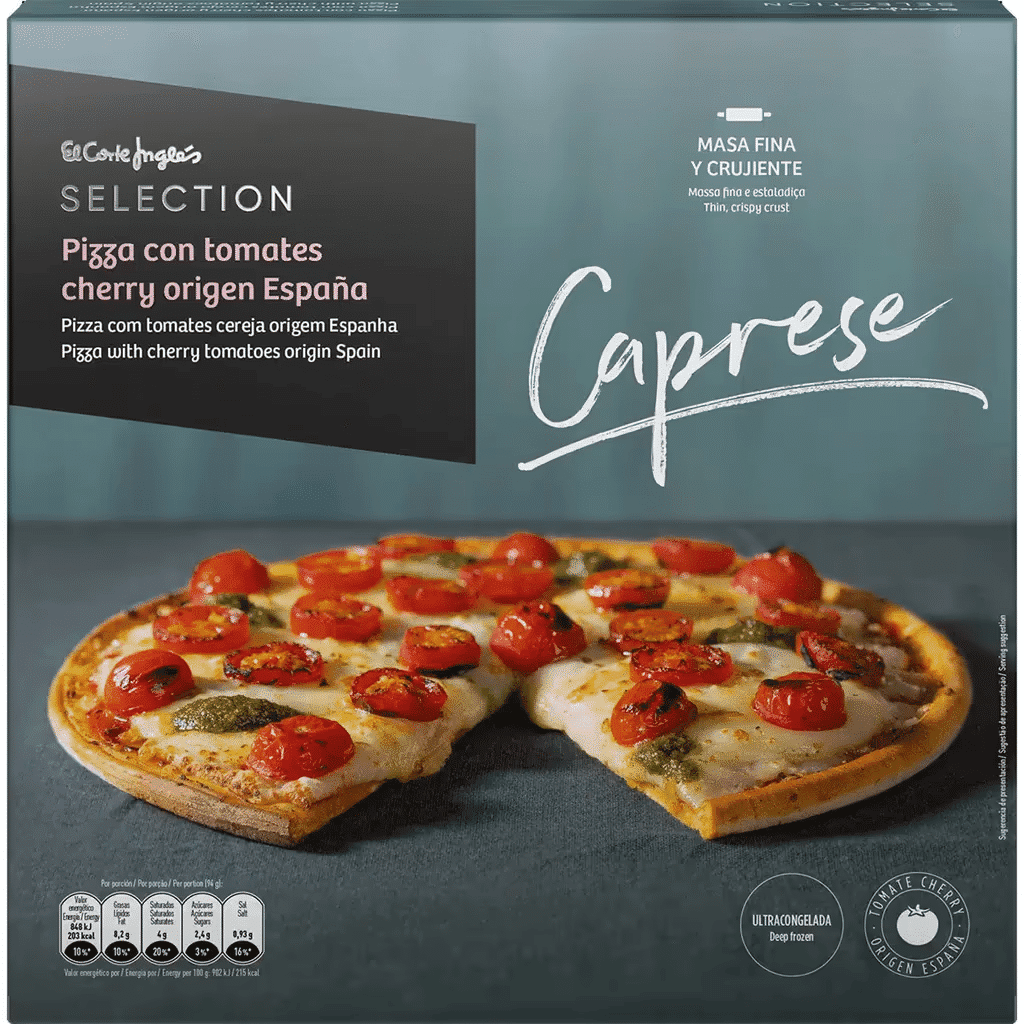 Pizza Caprese com Tomates Cereja embalagem 375 g - EL CORTE INGLÉS SELECTION