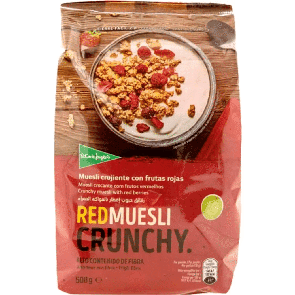 Muesli Crocante com Frutas Vermelhas embalagem 500 g - EL CORTE INGLÉS