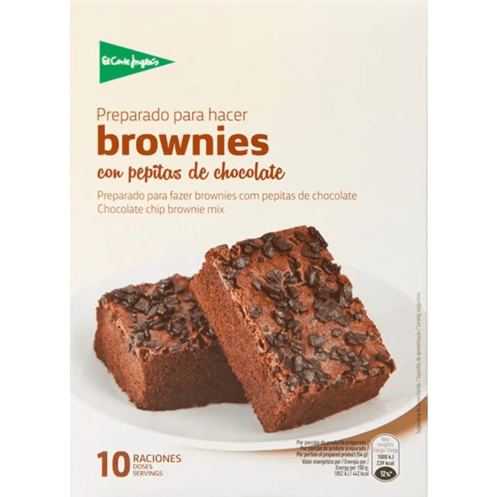 Preparado para Brownies com Pepitas de Chocolate embalagem 375 g - EL CORTE INGLÉS
