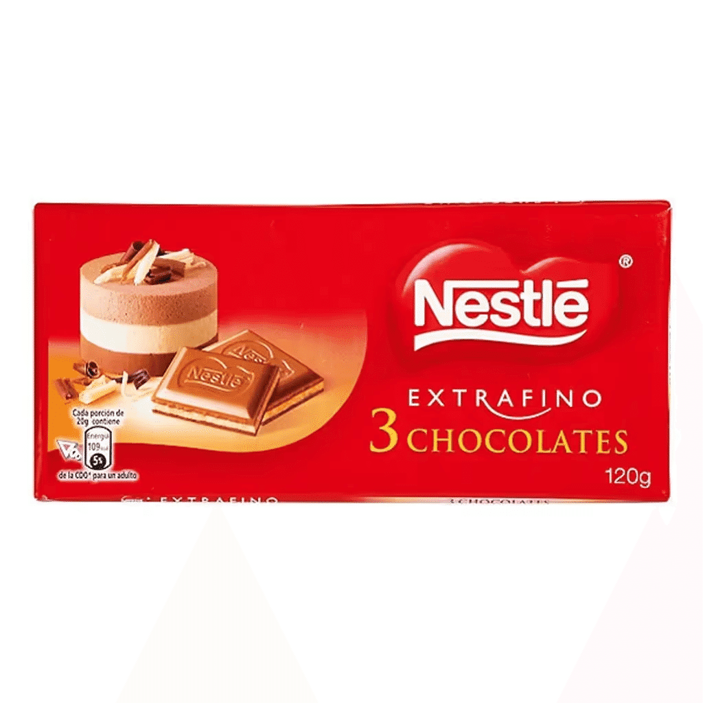 Chocolate de Três Chocolates embalagem 120 g - NESTLÉ EXTRAFINO