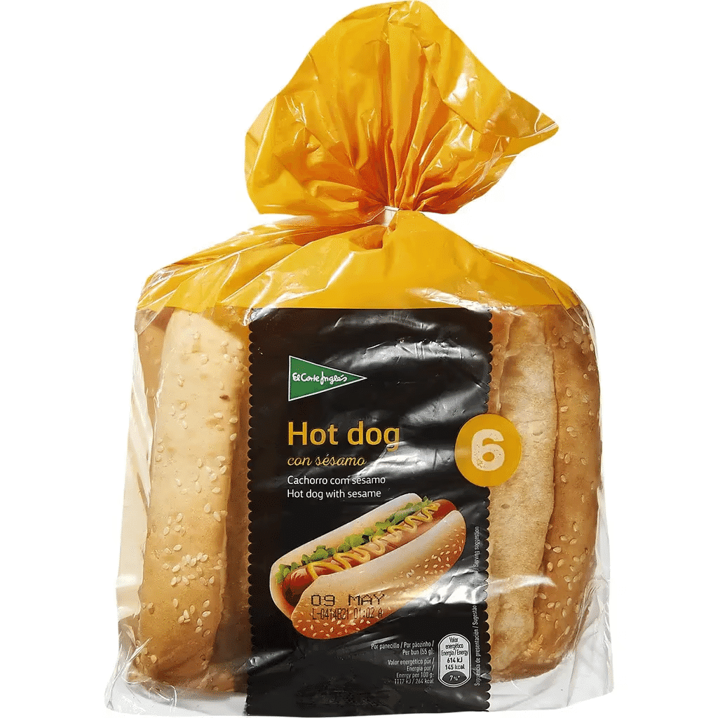 Pão Hot Dog Pack 6 embalagem 330 g - EL CORTE INGLÉS