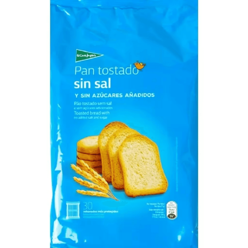 Tostas sem Sal e sem Açúcar embalagem 270 g - EL CORTE INGLÉS