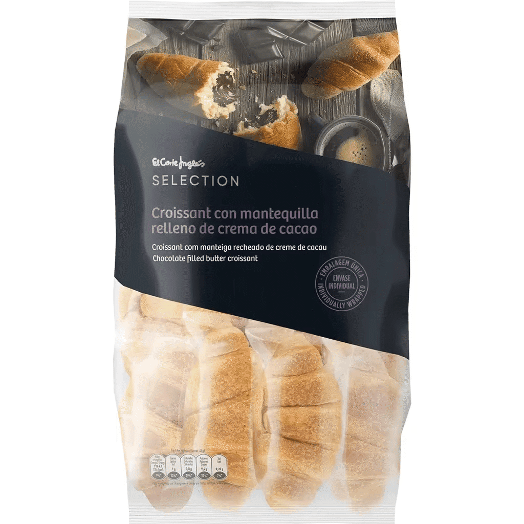 Croissants Recheados de Chocolate 8 Unidades embalagem 320 g - EL CORTE INGLÉS SELECTION