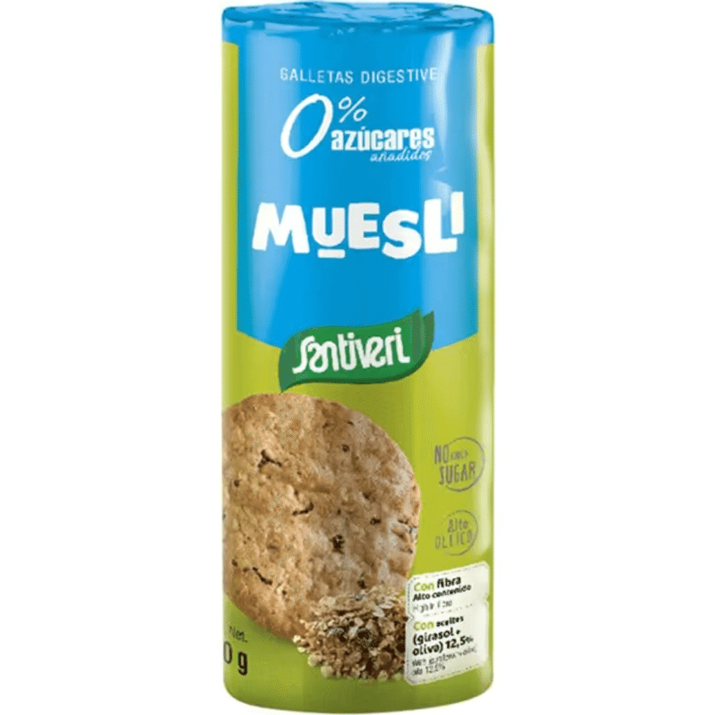 Bolachas Digestivas com Muesli sem Açúcar embalagem 190 g - SANTIVERI