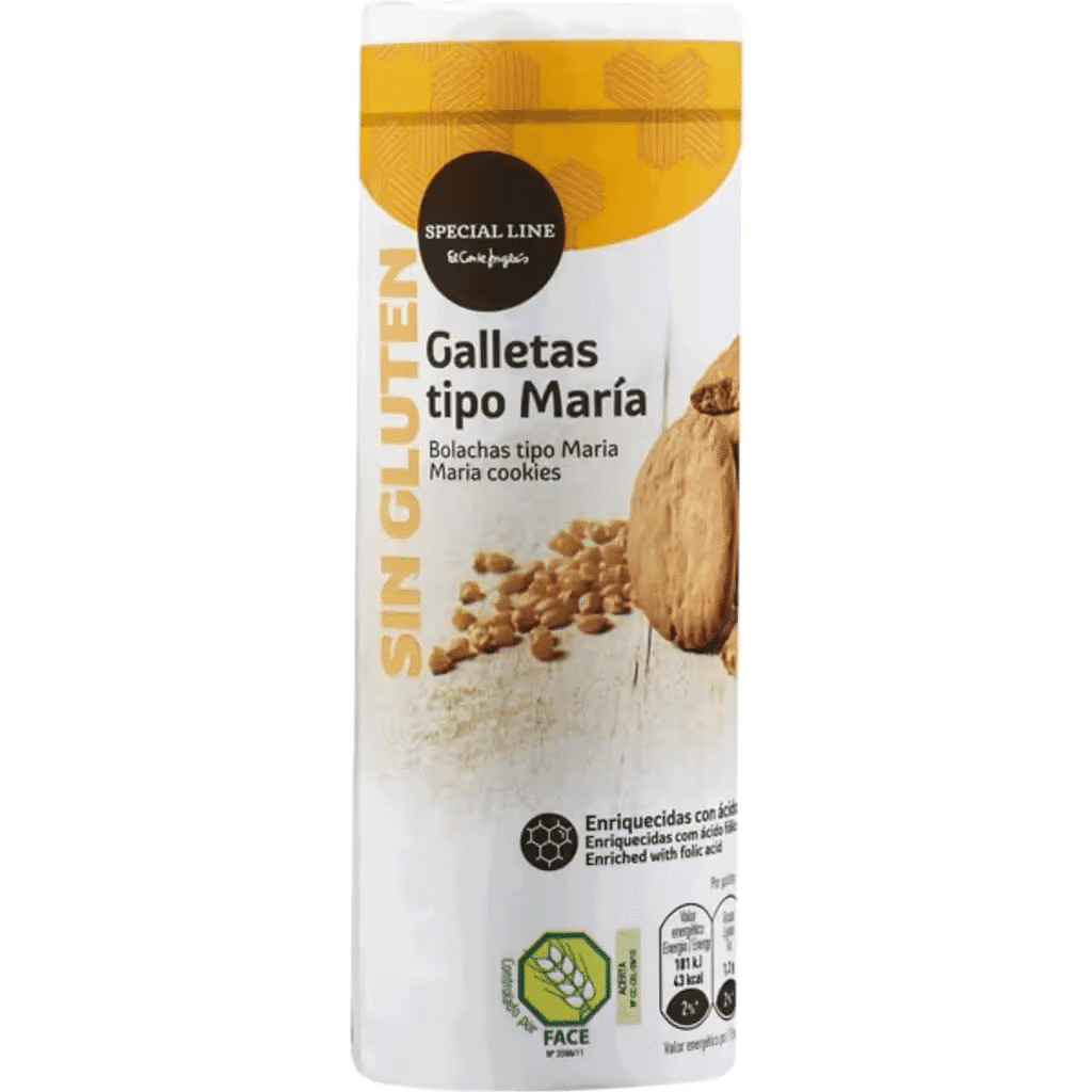 Bolachas Maria sem Glúten embalagem 185 g - SPECIAL LINE EL CORTE INGLÉS