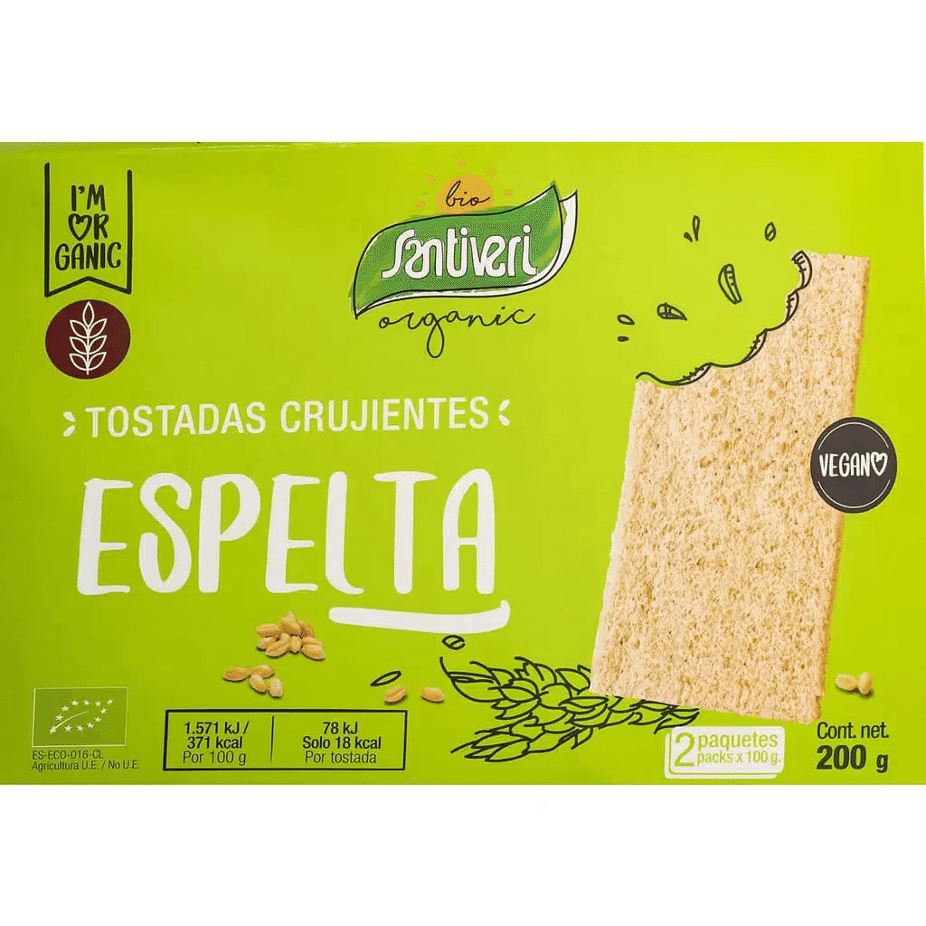 Tostas Ligeiras de Espelta Biológicas embalagem 200 g - SANTIVERI