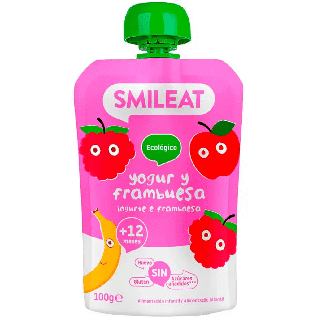 Iogurte e Framboesa +12 Meses sem Glúten Biológico embalagem 100 g - SMILEAT