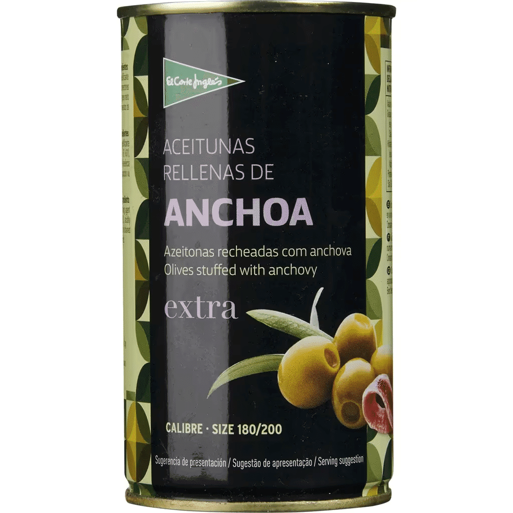 Azeitonas Recheadas com Anchova lata 150 g - EL CORTE INGLÉS