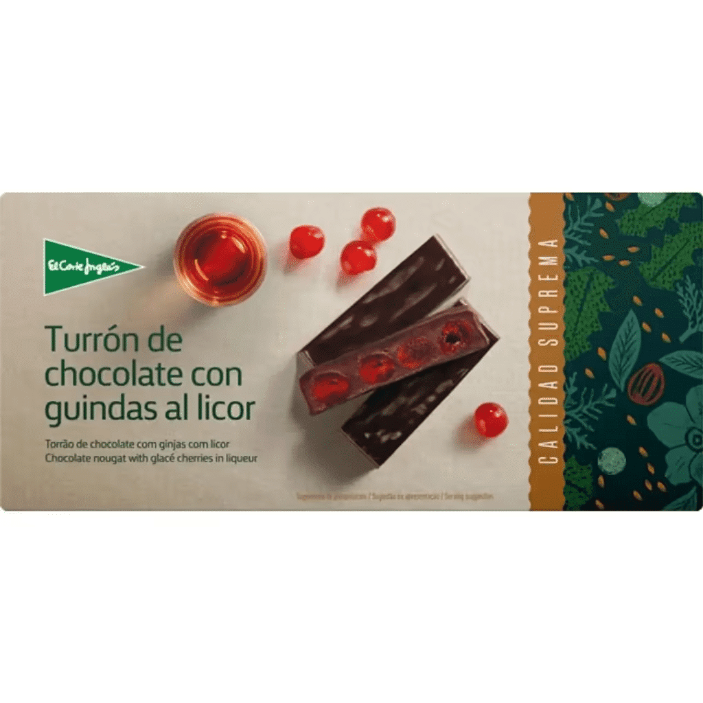 Torrão Trufado de Chocolate com Ginjas em Licor embalagem 250 g - EL CORTE INGLÉS
