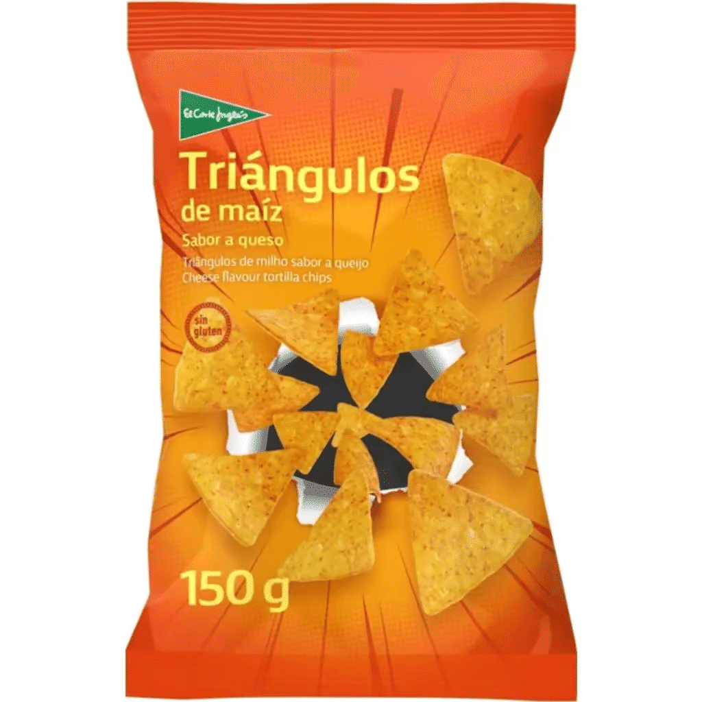 Triângulos de Milho com Sabor a Queijo sem Glúten embalagem 150 g - EL CORTE INGLÉS