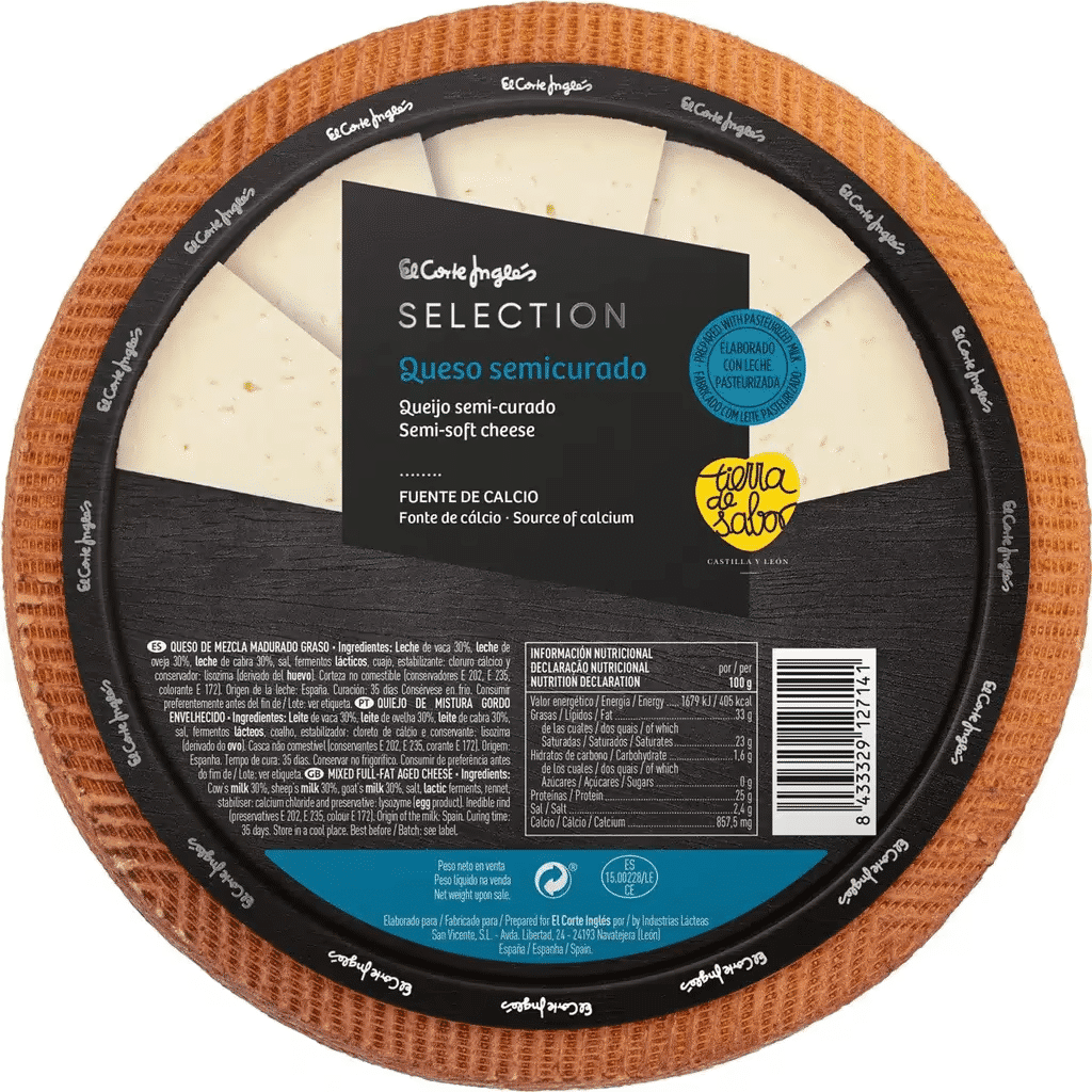 Queijo Semi Curado Elaborado com Leite Pasteurizado kg - EL CORTE INGLÉS SELECTION