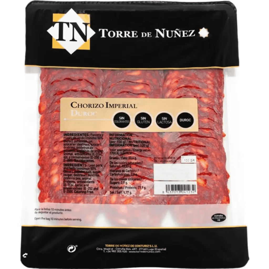 Chouriço Imperial Duroc sem Glúten e sem Lactose unidade 100 g - TORRE DE NUÑEZ