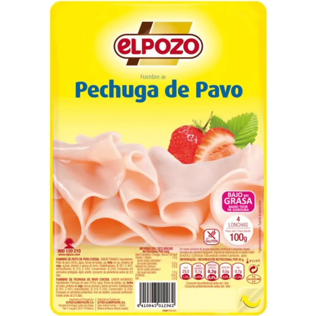 Peito de Peru em Fatias Baixo Teor de Gordura sem Glúten embalagem 100 g - ELPOZO