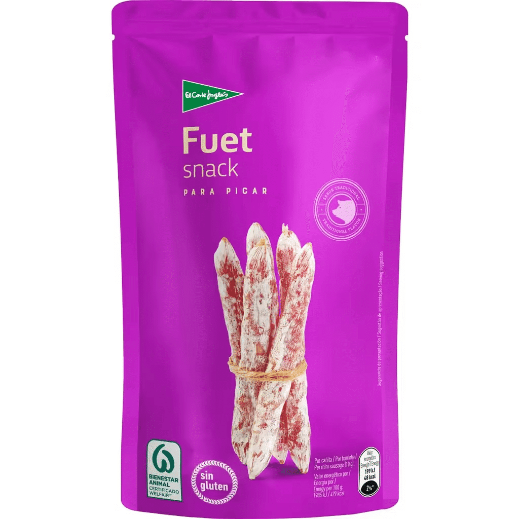 Snack Fuet sem Glúten embalagem 50 g - EL CORTE INGLÉS