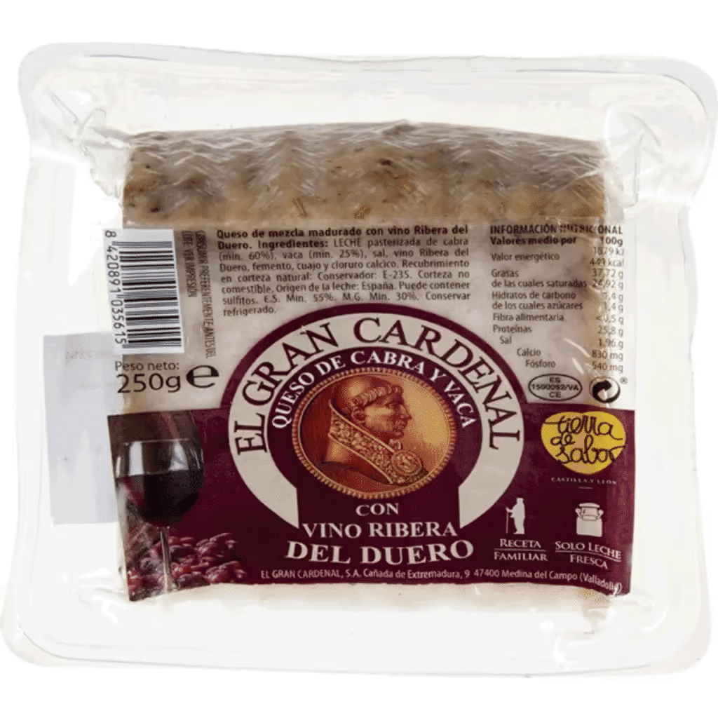 Queijo de Cabra com Vinho Ribera del Duero Cunha unidade 250 g - EL GRAN CARDENAL