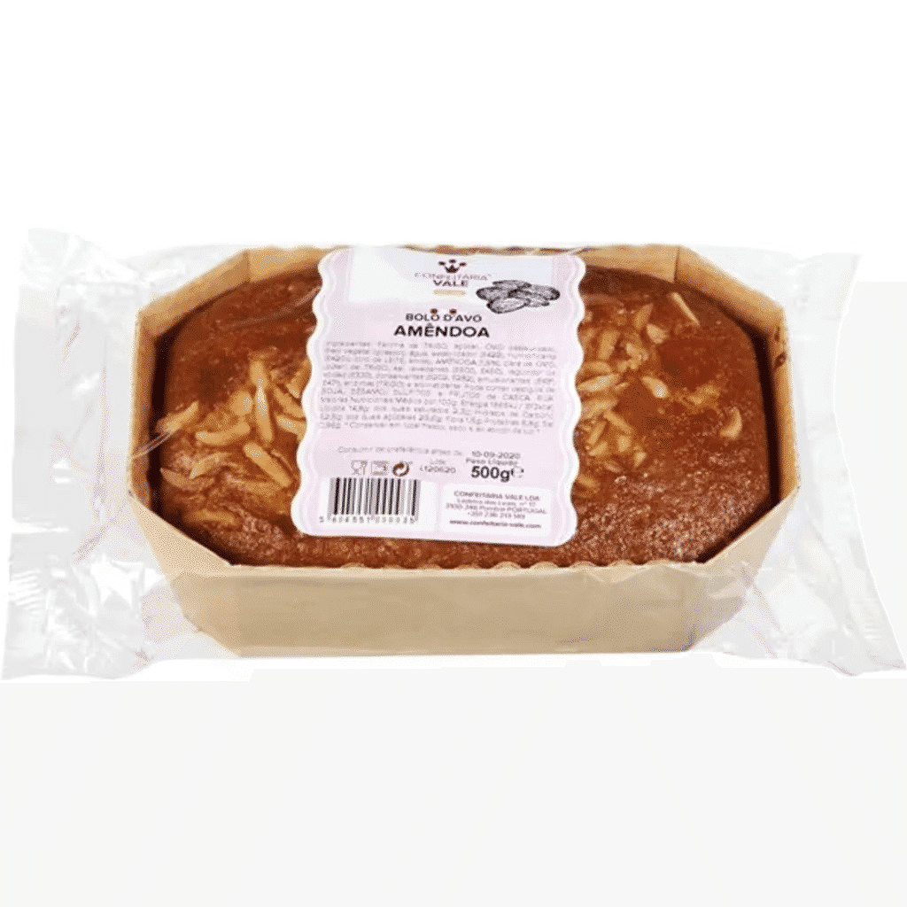 Bolo d´avó de Amênda embalagem 500 g - CONFEITARIA VALE