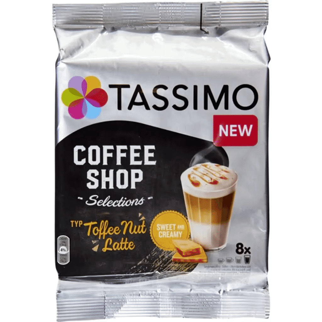 Café Toffee Nut Latte embalagem 16 cápsulas - TASSIMO