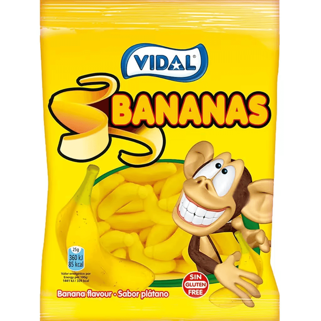 Gomas Bananas embalagem 100 g - VIDAL