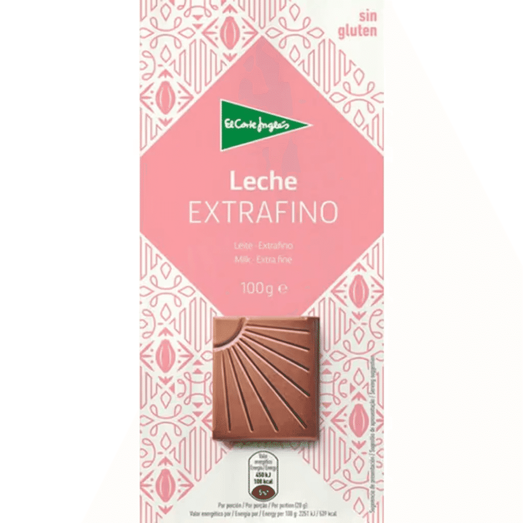 Chocolate de Leite Extrafino sem Glúten embalagem 100 g - EL CORTE INGLÉS