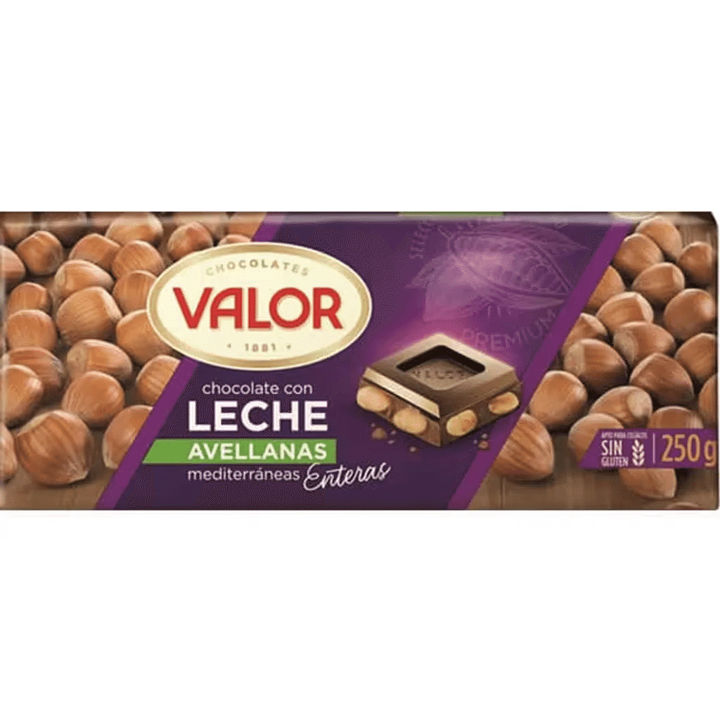Chocolate de Leite com Avelãs Mediterrâneas Inteiras sem Glúten embalagem 250 g - VALOR