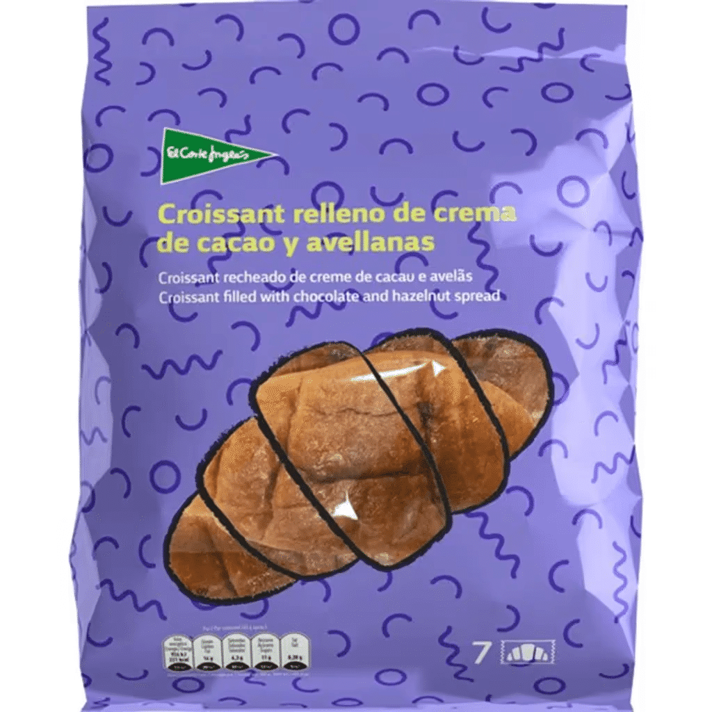 7 Croissants Recheados de Creme de Cacau e Avelãs embalagem 315 g - EL CORTE INGLÉS