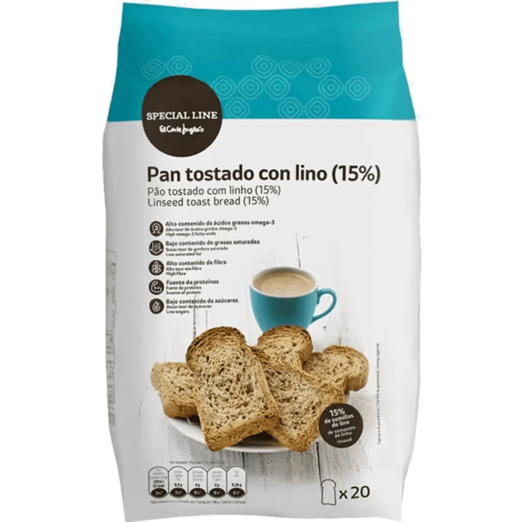 Pão tostado com Linho embalagem 300 g - SPECIAL LINE EL CORTE INGLÉS