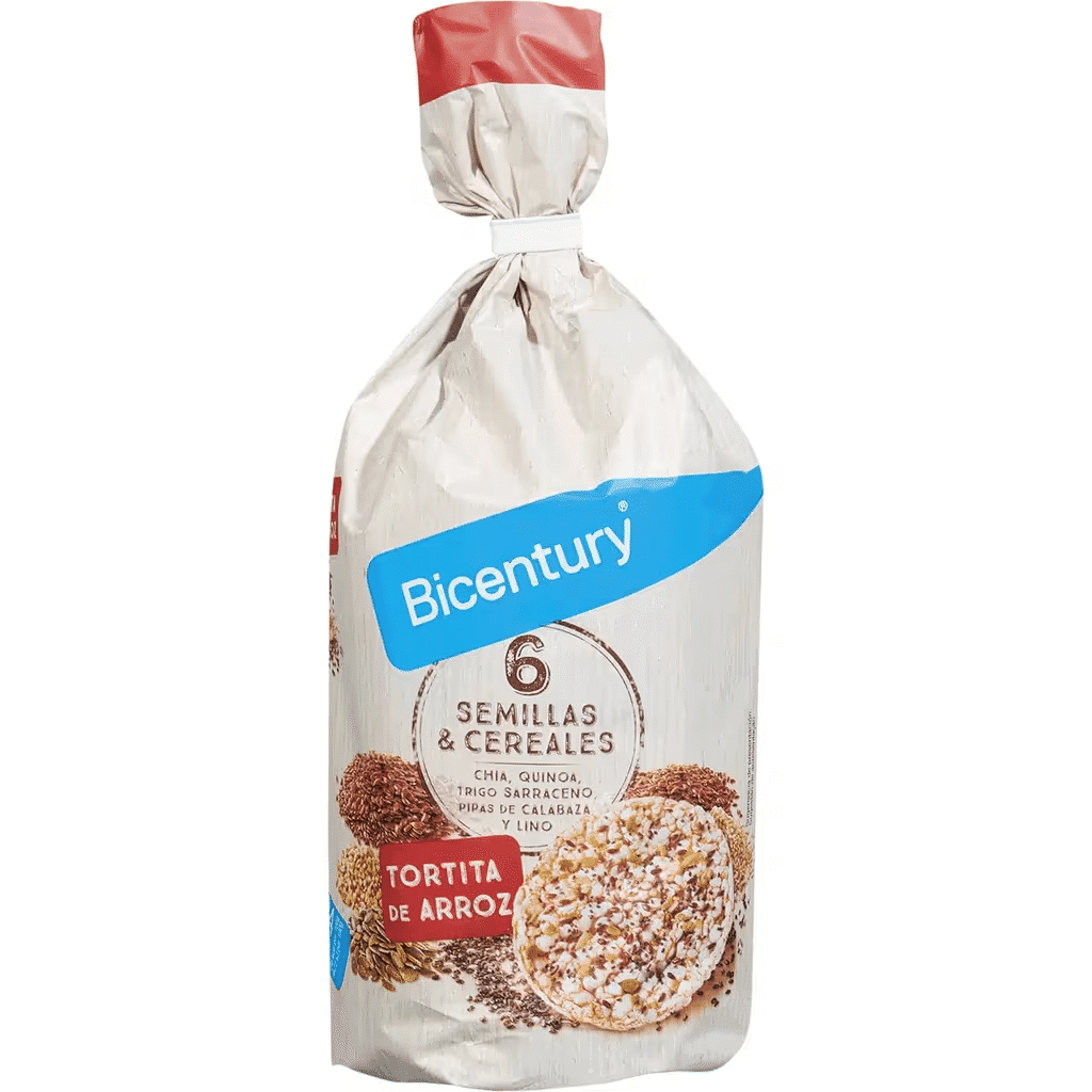Tortitas de Arroz com 6 Sementes e Cereais embalagem 111 g - BICENTURY