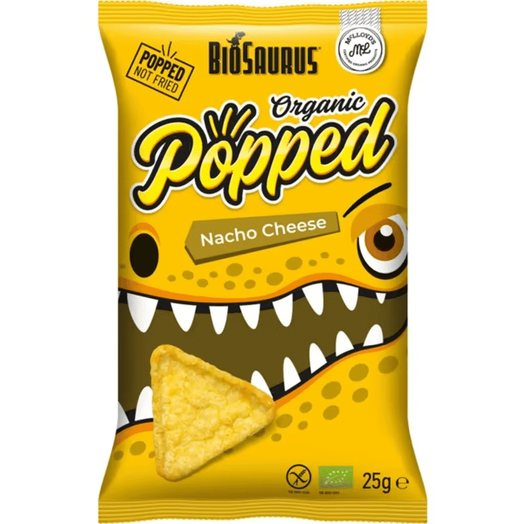 Snacks de Milho com Queijo sem Glúten Biológicos embalagem 25 g - BIOSAURUS