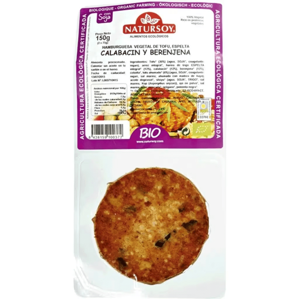 Hambúrguer de Abóbora Biológico 2 Unidades embalagem 75 g - NATURSOY