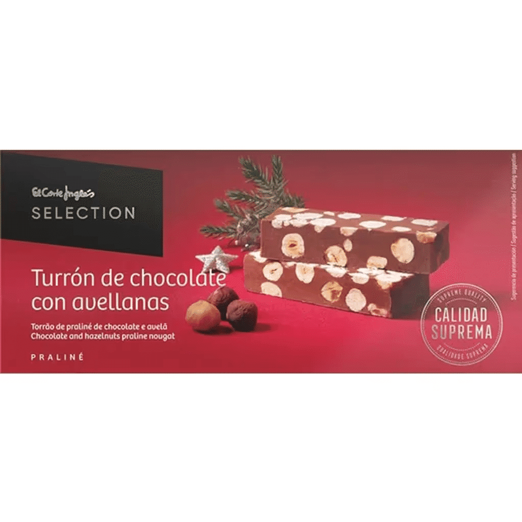 Torrão de Praliné de Chocolate e Avelã embalagem 250 g - EL CORTE INGLÉS SELECTION