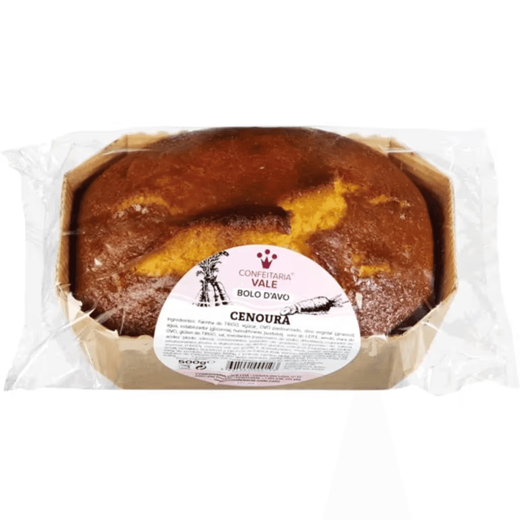 Bolo d´avó de Cenoura embalagem 500 g - CONFEITARIA VALE